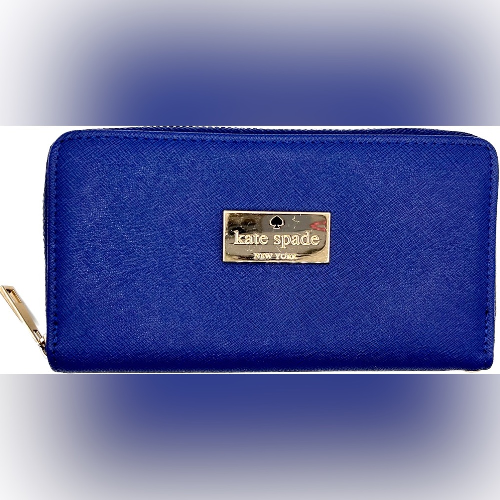 Beautiful Kate Spade ♠️ Cameron Street Stacy Bifold Wallet Dark Blue, Excel Cond - Picture 1 of 12